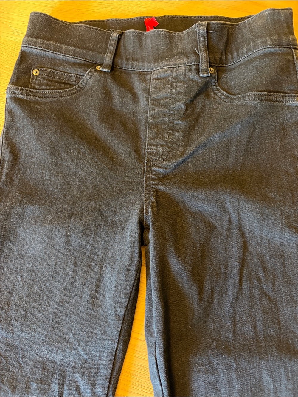 SPANX High-Rise Pull-On Flare Jeans in Black - Picture 4 of 8